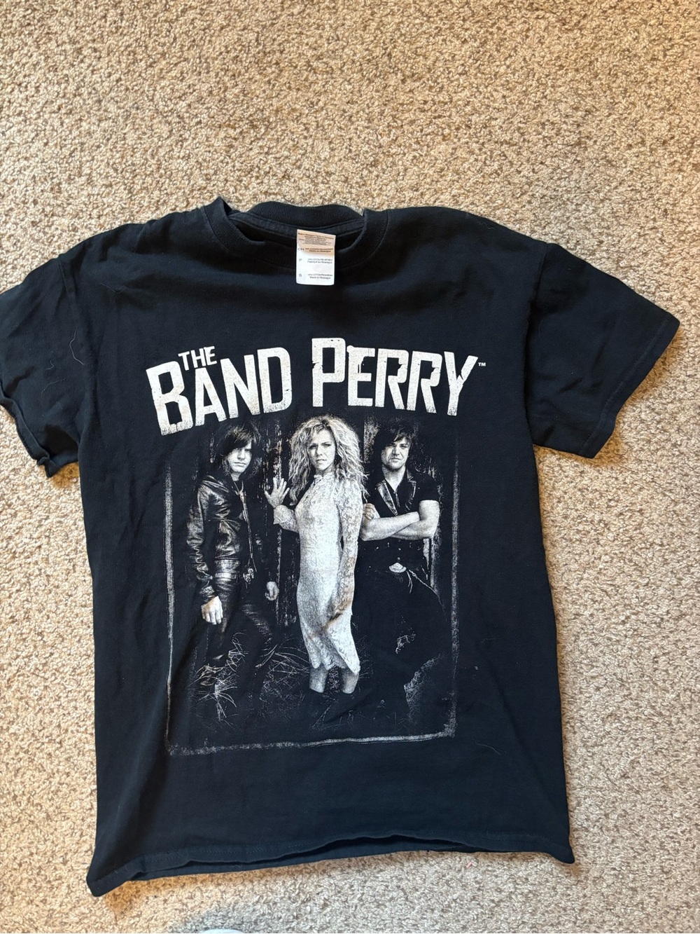 Official Band Perry Tour merch from 2000s
Cotton Black T-Shirt - Classic Crew Ne